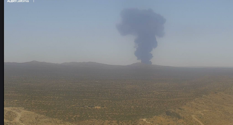 B-52 bomber crashes along runway near Edwards Air Force Base in California