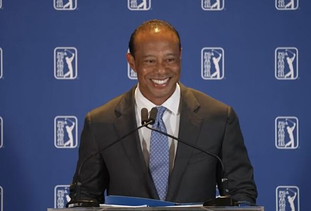 Tiger Woods made a surprise public appearance at a PGA Tour event on Tuesday morning