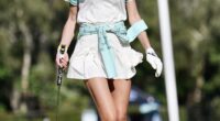 Rebecca Judd turned heads as she embraced country club glamour at Mick Fanning's annual celebrity golf day