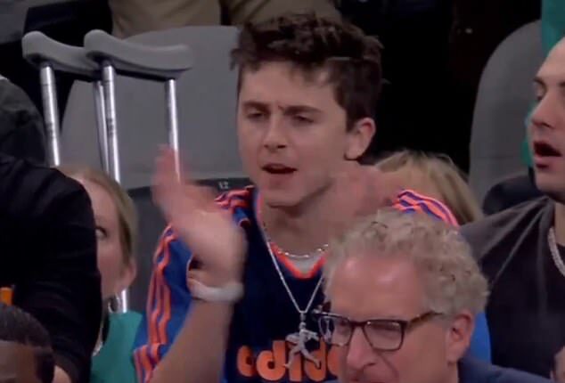 Actor Timothee Chalamet made the trip down to San Antonio for Game 1 of the NBA Finals