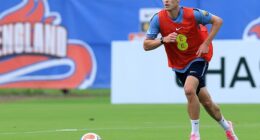Alex Scott, pictured in England training in Florida, says Liverpool can expect to return to their old attacking style under Andoni Iraola