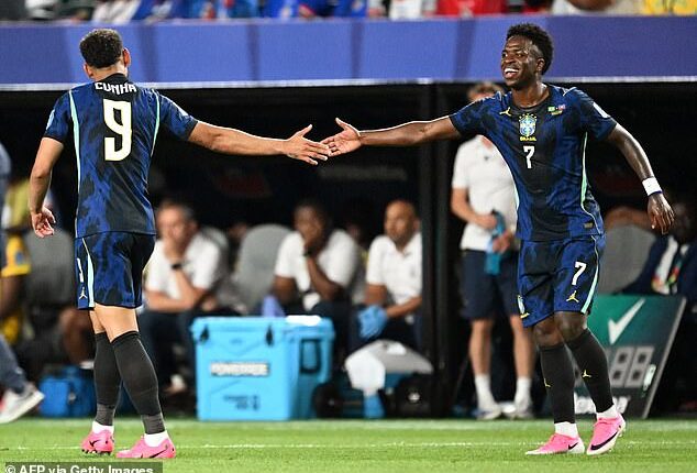 Matheus Cunha scored two and Vinicius Jr joined him on the scoresheet as Brazil beat Haiti