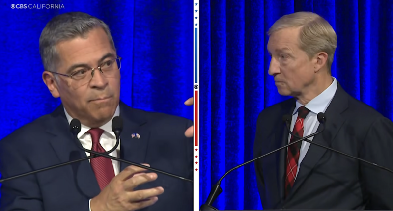 Xavier Becerra and Tom Steyer in California debate