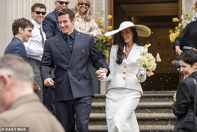 Callum Turner and Dua Lipa had their legal marriage ceremony at Old Marylebone Town Hall in London last weekend