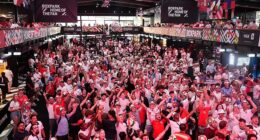 London's Boxpark Wembley was rocking as the game kicked off on the east coast of the US...