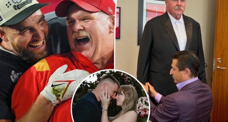 Chiefs coach Andy Reid gets fitted in a tuxedo for Taylor Swift and Travis Kelce's wedding