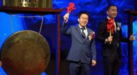 China is closing in on the US in the AI race after the superpower developed its cybersecurity capabilities to match those of American tech firm Anthropic. Pictured left: Liu Debing, chairman of Knowledge Atlas Technology JSC Ltd, better known as Zhipu, which runs Z.ai