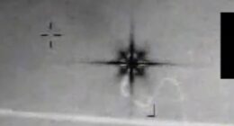 A video released in the first wave of UFO files appeared to show a glowing object resembling an 'eight-pointed star' with uneven arms moving across the sky
