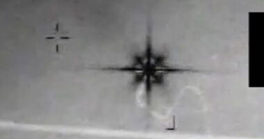 A video released in the first wave of UFO files appeared to show a glowing object resembling an 'eight-pointed star' with uneven arms moving across the sky