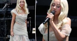 Christina Aguilera wears semi-sheer gown for Obama Presidential Center opening performance