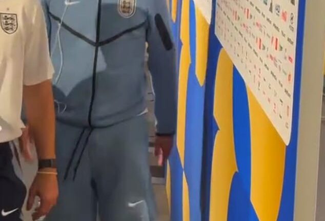 Declan Rice was spotted with heavy strapping on his left calf after England's draw with Ghana