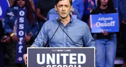 Ossoff at a campaign rally on Sunday, May 31st, 2026