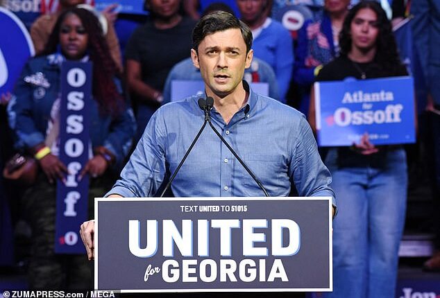 Ossoff at a campaign rally on Sunday, May 31st, 2026