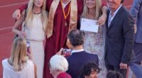 Dennis Quaid looked positively giddy as he awkwardly reunited with his ex-wife this week at their son's high school graduation - days after filing to end his child support payments - seen with Kimberly Buffington and twins Zoe and Thomas, 18