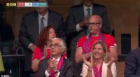 Diogo Jota's parents on their feet after Portugal took the lead against DR Congo