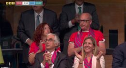Diogo Jota's parents on their feet after Portugal took the lead against DR Congo