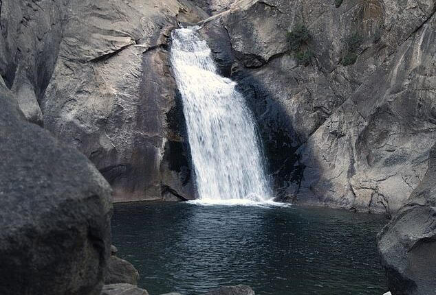 California couple Parth Patel, 30, and his wife, Dharti Patel, 29, drowned while visiting Roaring River Falls (pictured) at Kings Canyon National Park on May 25