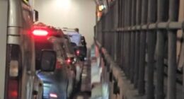 Motorists were forced out of their cars on to the side of the tunnel as they were told to evacuate