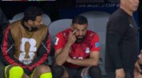 Mo Salah was seen with an ice pack strapped to his left hamstring after coming off