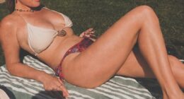 Emily Atack revealed she retreated to Soho Farmhouse in the Cotswolds to ride out the heatwave by a pool as she shared a sizzling snap from her day trip