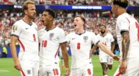 Harry Kane (left) scored the opening goal for England at the World Cup as they beat Croatia 4-2