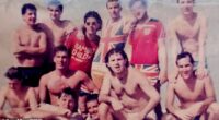 Gary Allen, in the blue shorts, and Garry Hardwicke, wearing a Rambo T-shirt were part of a group of Wolves fans who went to the 1986 World Cup and didn't come back