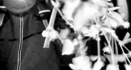 The black-and-white video shows a masked figure wearing gloves tampering with her Nest camera shortly before it was disconnected at 1.47am on February 1