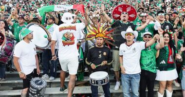 Mexican soccer fans are pictured in LA before last month's friendly against Australia