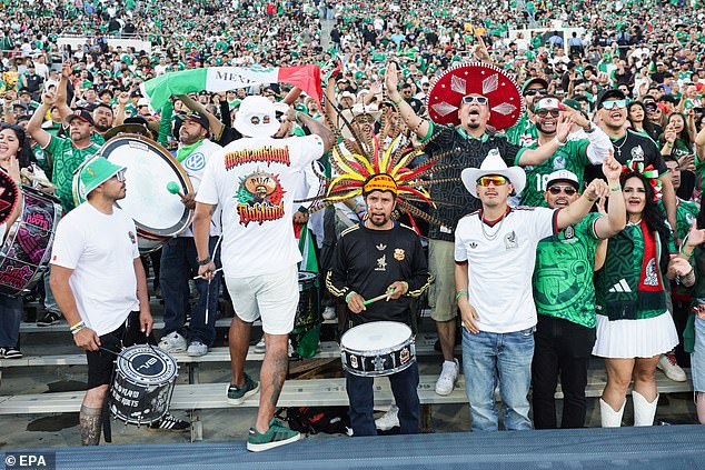 Mexican soccer fans are pictured in LA before last month's friendly against Australia