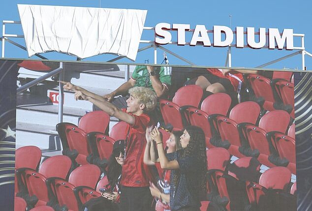 Sponsor Levi's have been forced to block out their name during the World Cup in San Francisco