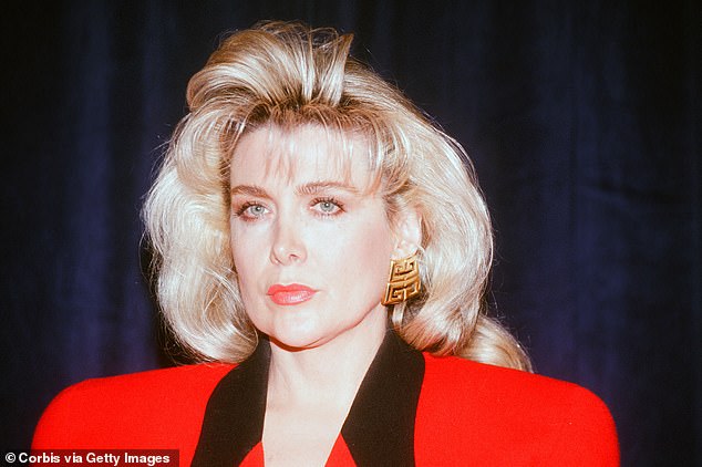 Gennifer Flowers at a famous news conference on January 27, 1992, at which she claimed to have had a 12-year affair with then-Democratic presidential candidate Bill Clinton