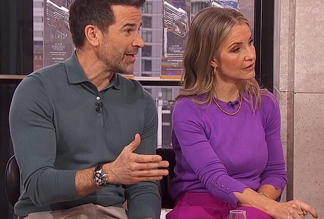 Gethin Jones (left) has been given a slapped wrist by the BBC for breaching the corporation's rules over showing off a Welsh firm he promotes on Morning Live