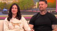 Gladiators star Giant has split from his OnlyFans model girlfriend two months after the relationship cost him his job (pictured with Taylor on GMB in April)