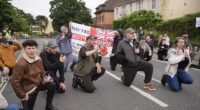 Protesters took the knee outside Portswood Police Station on Sunday afternoon in demontration against the treatment of Henry Nowak in his dying moments