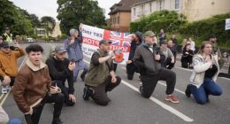 Protesters took the knee outside Portswood Police Station on Sunday afternoon in demontration against the treatment of Henry Nowak in his dying moments