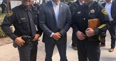Republican congressional candidate Eric Flores has frequently highlighted his career as a federal prosecutor and his work alongside police agencies throughout his campaign