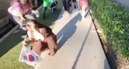 Onlookers cower in fear as content creator, Cellfmade, flees the shooting in Koreatown