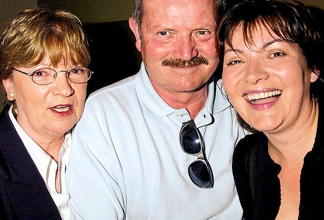 Lorraine Kelly with her parents Anne and John in 2002... lately ‘he’d been getting a wee bit confused,’ she explains