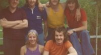 Linda and Jim Hendry (bottom) with (left to right) best man Alistair Gibb, Scotland stars John Blackley, Tommy Hutchison and Kenny Dalglish at their 1974 World Cup HQ in Erbismuhle, West Germany