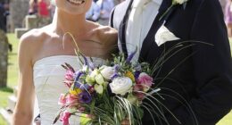 Antonia and husband Chris on their wedding day in 2009. 'Part of my desire to look so thin for my wedding was to have tangible evidence of my discipline and self-control,' she says