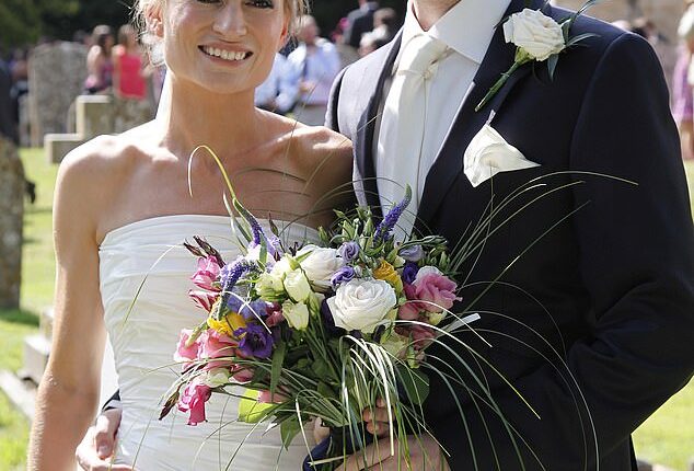 Antonia and husband Chris on their wedding day in 2009. 'Part of my desire to look so thin for my wedding was to have tangible evidence of my discipline and self-control,' she says