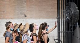 Across Europe, hundreds are lining up to try and get an air con unit as the continent has been swarmed in a scorching heatwave, with temperatures in France hitting a feverish 45C yesterday. Stock image used