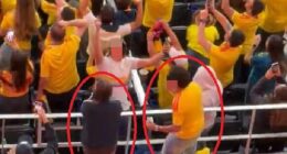 Wheelchair users were filmed standing up and bouncing in celebration after their football team won a World Cup match