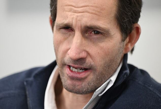 Olympic hero Sir Ben Ainslie was set to conquer the waves in the high-tech yacht Britannia