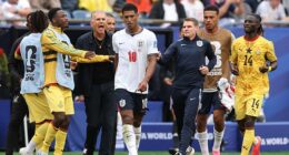 Jude Bellingham was involved in a heated confrontation with Ghana manager Carlos Queiroz at half-time of the World Cup clash