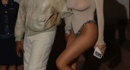 Bianca Censori put on a fashion parade in Switzerland on Monday as she stepped out with her husband Kanye West