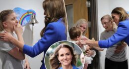 Kate Middleton comforts young mom Claire Lorente finishing cancer treatment in tearful moment