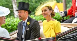 The Princess of Wales brought the sunshine to Royal Ascot after a two-year absence as she arrived at the races wearing a bright yellow dress today