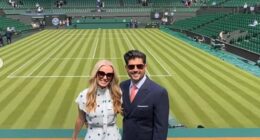 Katherine Jenkins shared details of her 46th birthday in a series of Instagram snaps after celebrating the big day at Wimbledon on Monday