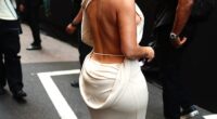 Kim Kardashian wowed in a chic cream dress and sky high heels as she arrived at the Monaco Grand Prix on Sunday to cheer on her beau Lewis Hamilton
